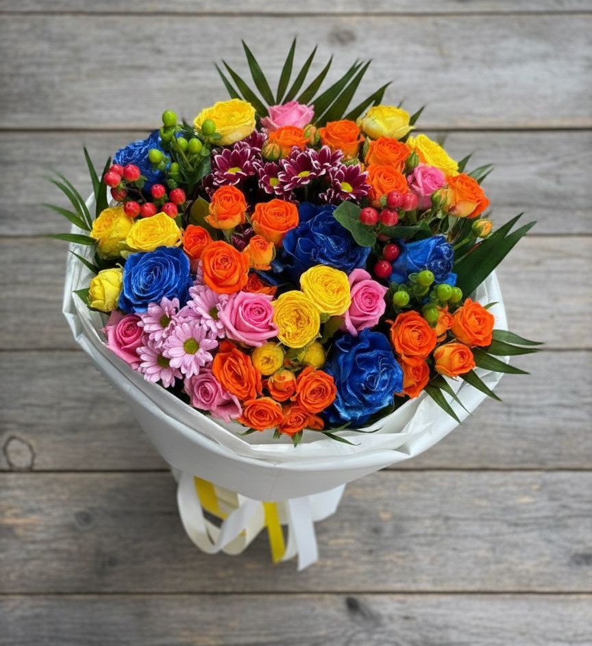 Букет цветов из: Розы и Хризантемы в Хоре