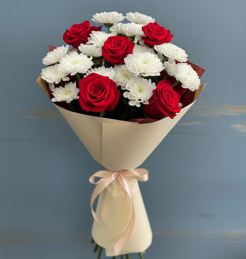 Букет цветов из: Розы и Хризантемы в Хоре