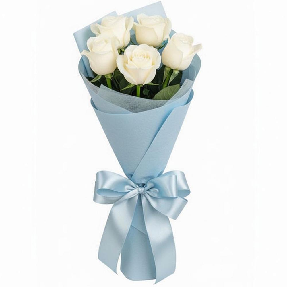 Букет 5 Белых роз Проуд в Хоре