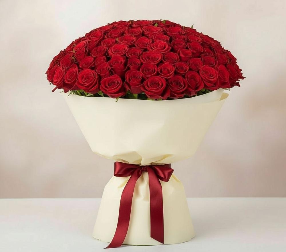 Букет 101 Красная роза Милано в Хоре