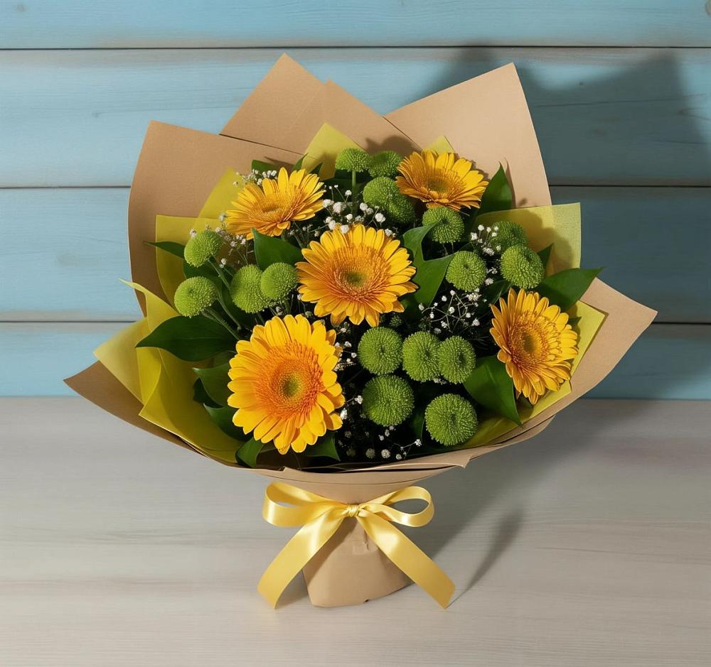 Букет цветов из: Герберы и Хризантемы в Хоре