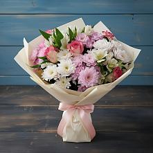 Букет цветов из:  Хризантемы, Альстромерии и Розы #REPLACE_PRED# Хоре