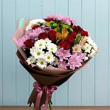 Букет цветов из:  Розы, Хризантемы и Альстромерии в Хоре