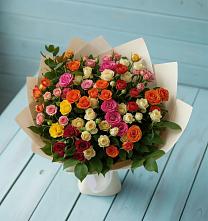 Букет Микс из разноцветных кустовых роз #REPLACE_PRED# Хоре
